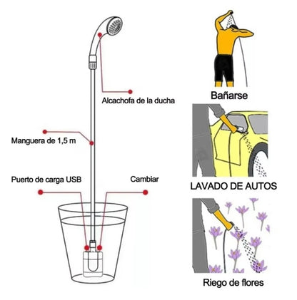 Ducha Regadera Portátil | FreshGo